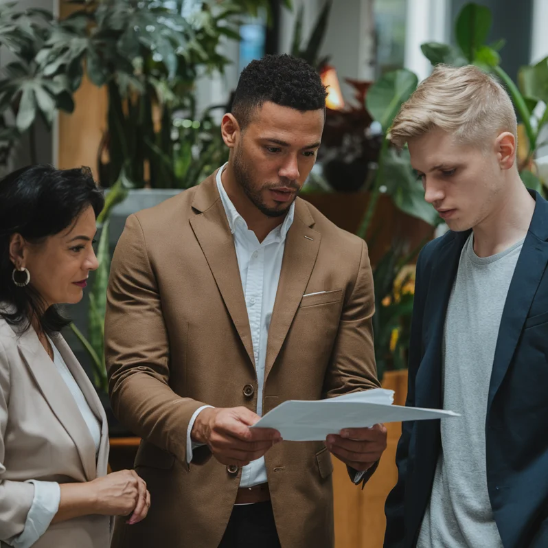 Research professionals reviewing start-up documentation